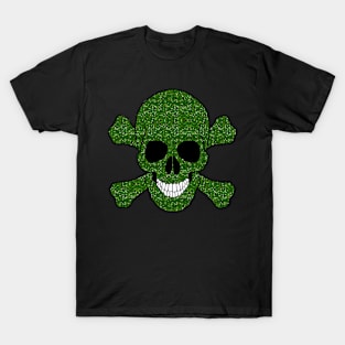 Faux Green Glitter Skull And Crossbones T-Shirt